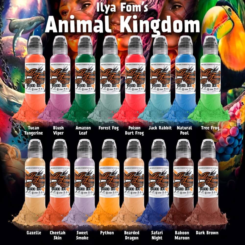 50% OFF! Animal Kingdom 16 Color Deluxe Set  - World Famous Tattoo Ink