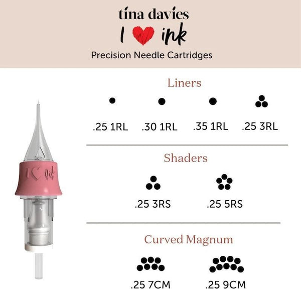 Tina Davies Permanent Makeup Cartridges - 7 Curved Magnum