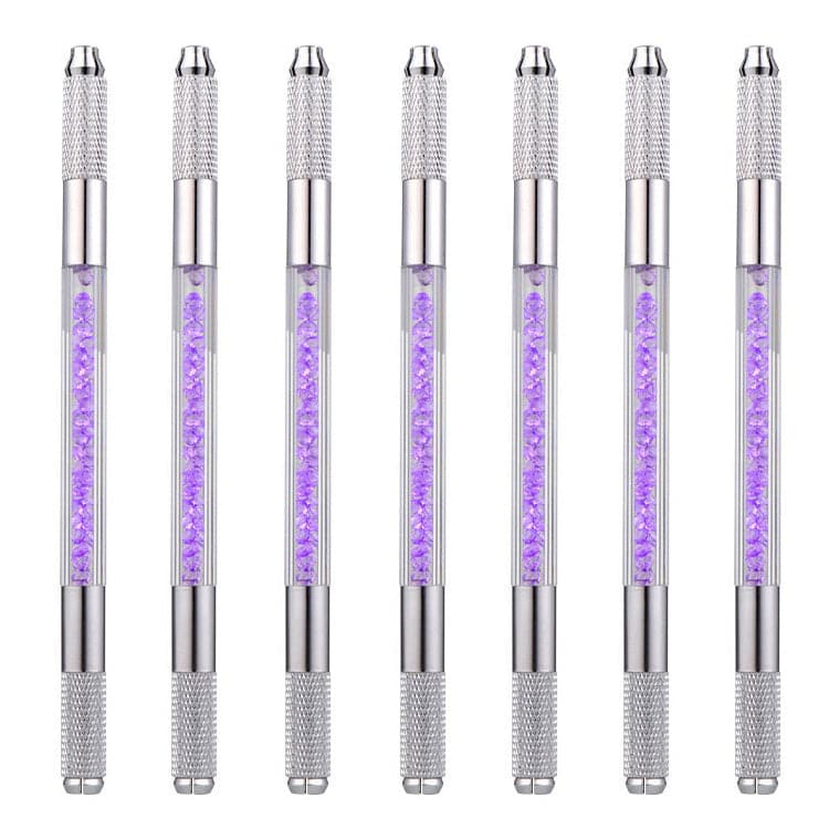 Dual Ended Silver/Purple Crystal Microblading Tools
