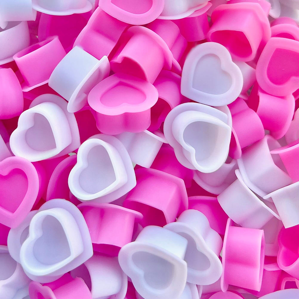 Pink & White Minx JELLY HEARTS - Ultra Soft Silicone Pigment Cups