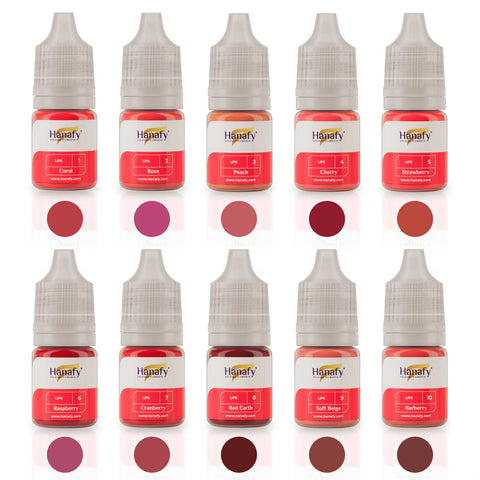 5ml Hanafy Pigments - LIPS 10 Color Mini Set
