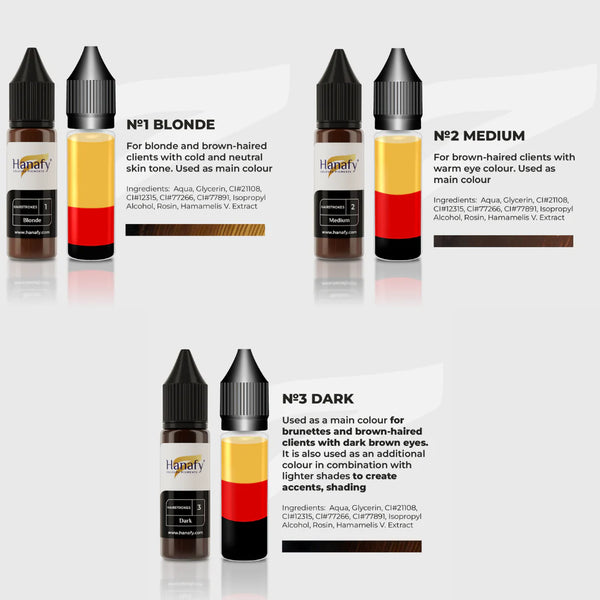 15ml Hanafy Pigments - Hairstrokes Full Set of 3