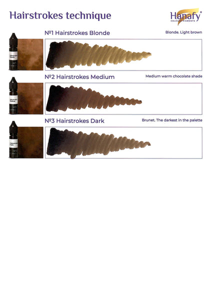 15ml Hanafy Pigments - Hairstrokes Full Set of 3