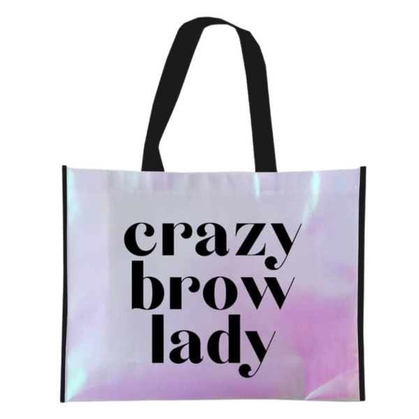 CRAZY BROW LADY - Minx Iridescent Tote Bag