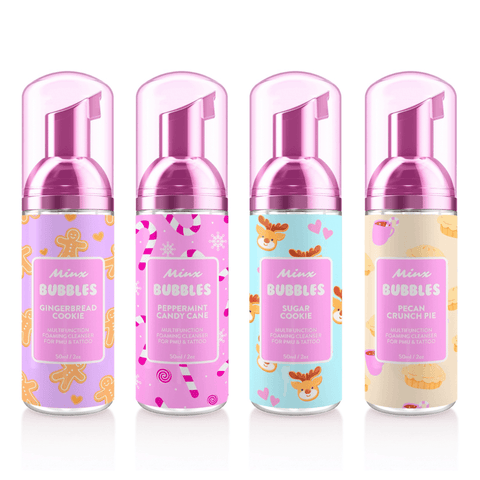 💕🎄 Minx HOLIDAY BUBBLES PMU & Tattoo Shampoo Set of 4