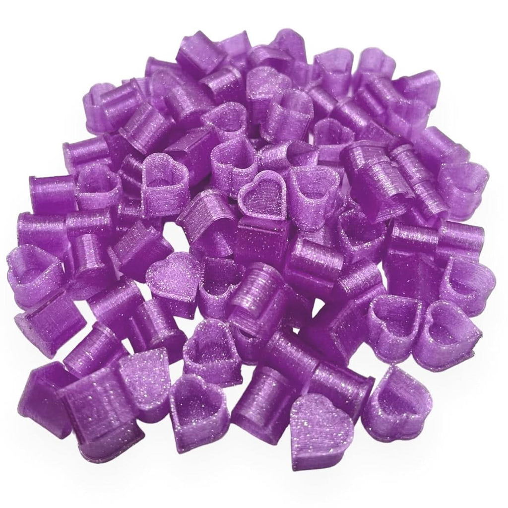 PURPLE Glitter Heart Tattoo Pigment Ink Cups