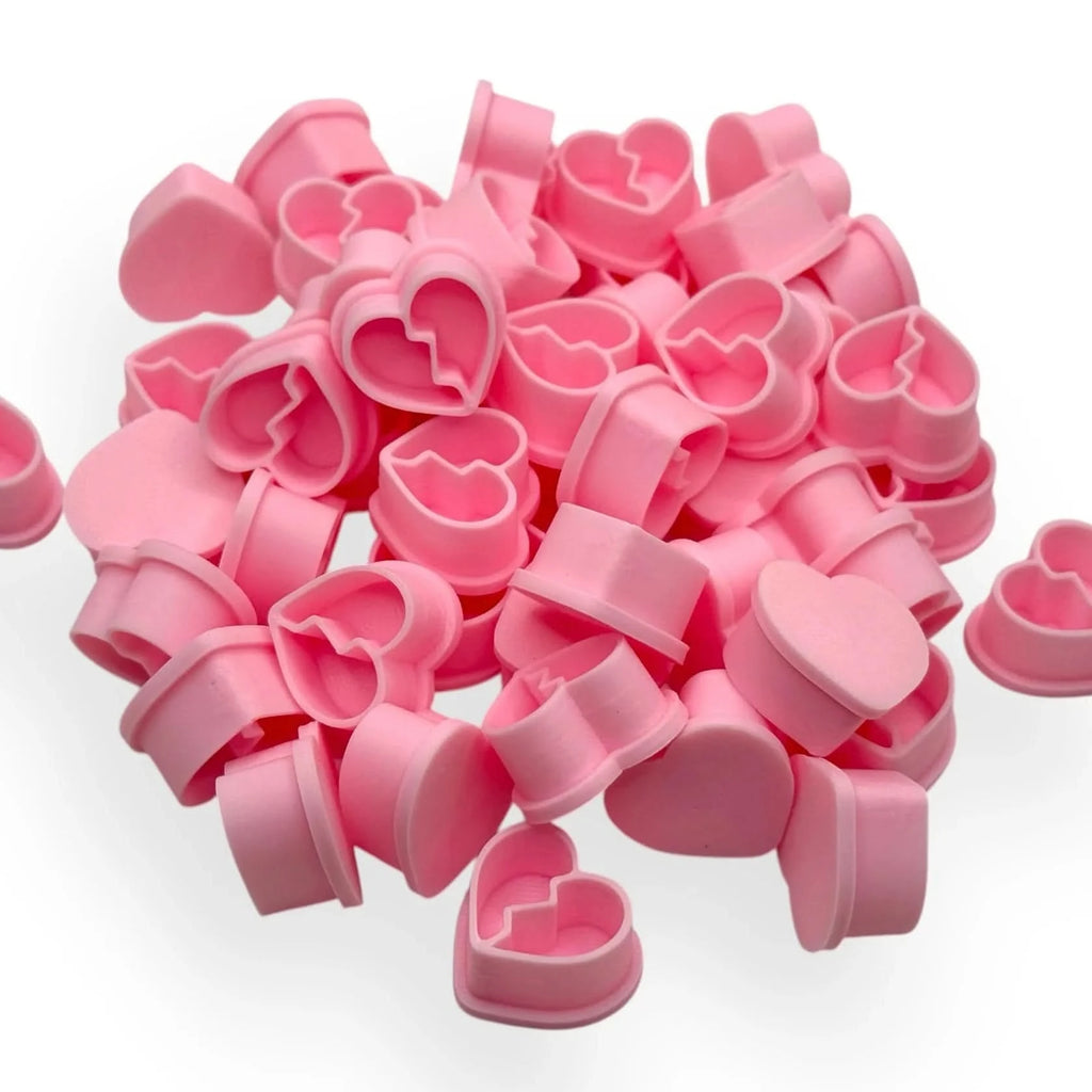 DUAL PINK Heart Tattoo Pigment Ink Cups