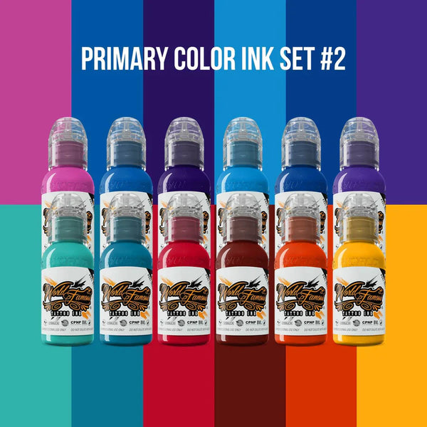 World Famous Tattoo Ink - PRIMARY SET #2 - 12 Bottles