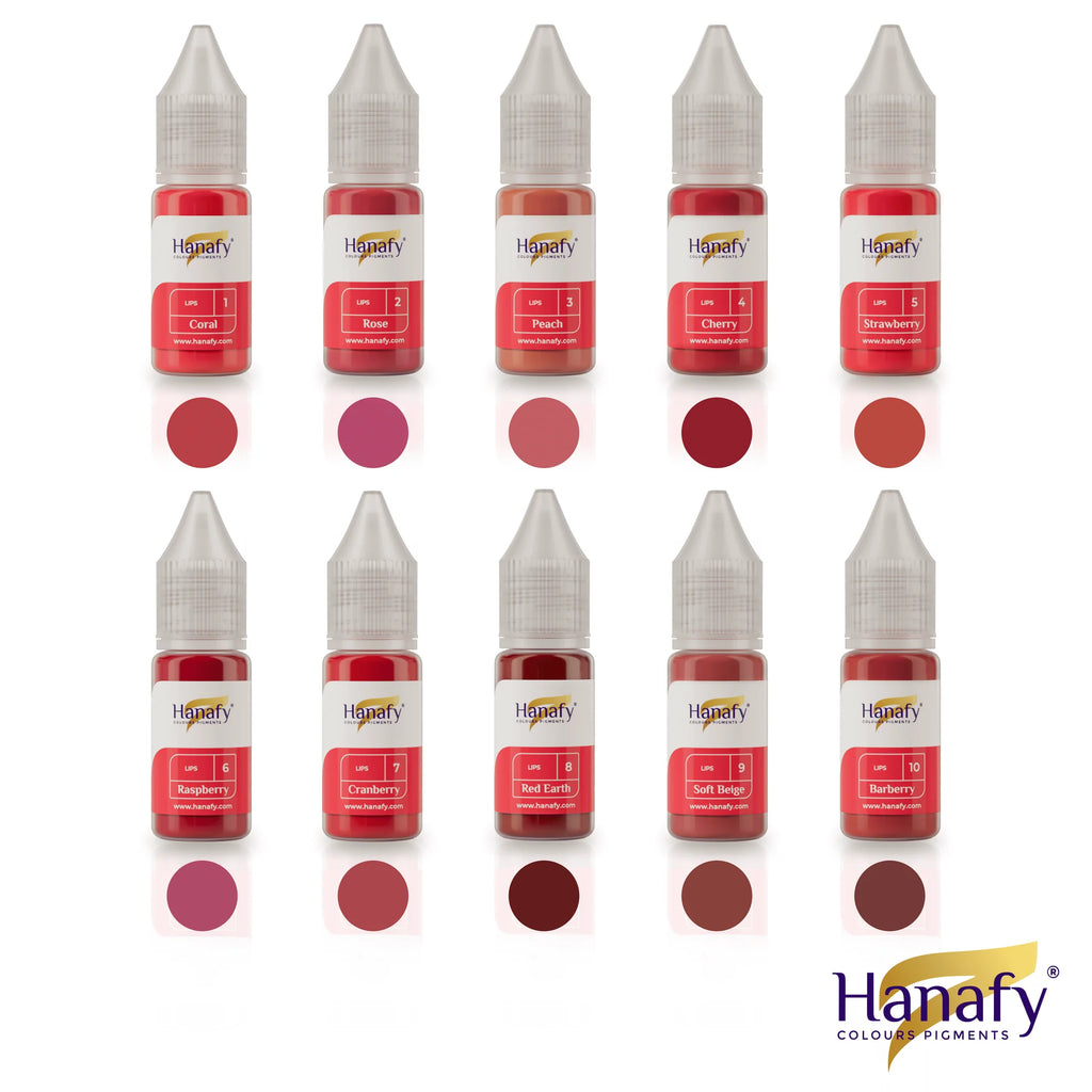 10ml Hanafy Pigments - LIPS 10 Color Full Set