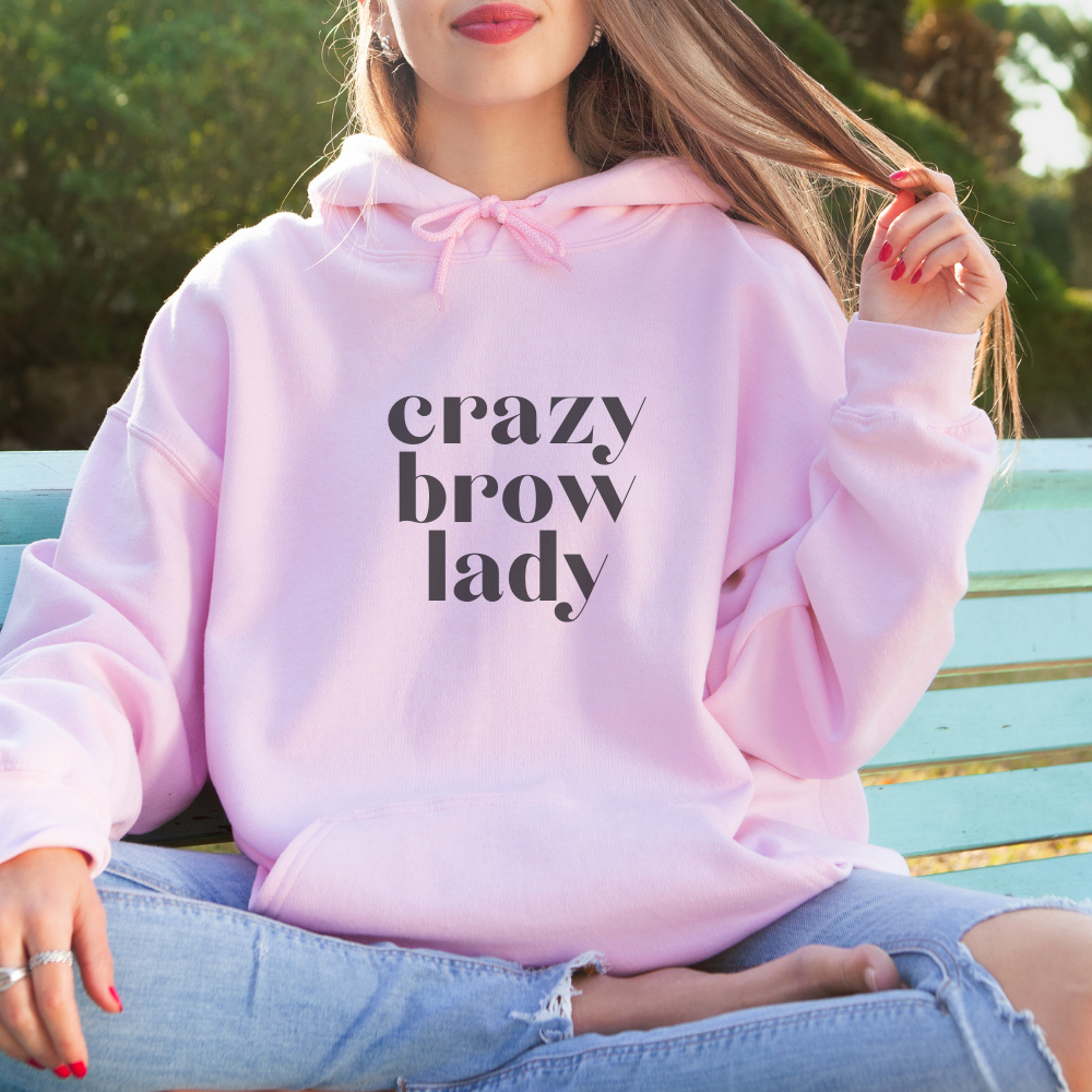Crazy Brow Lady Hoodie - Pink