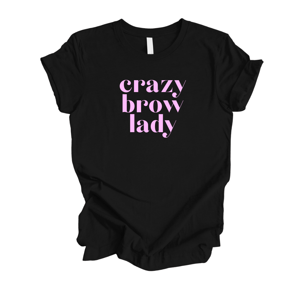 Crazy Brow Lady T-Shirt - Black