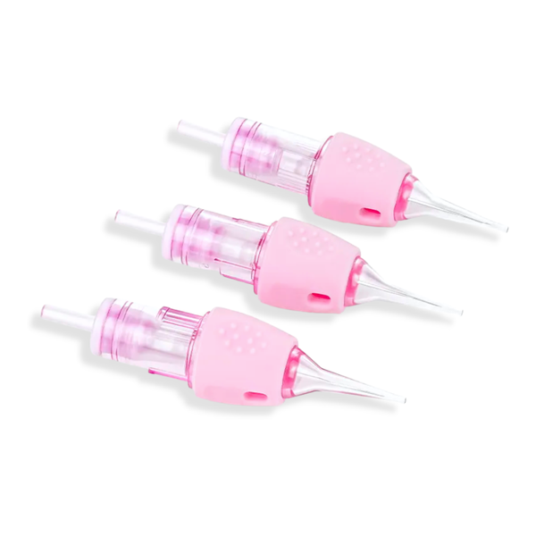 Pink Permanent Makeup Cartridges w/Silicone Grips