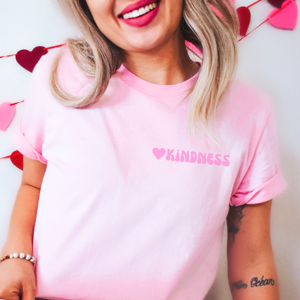 💗 Kindness Tee - Pink w/Pink