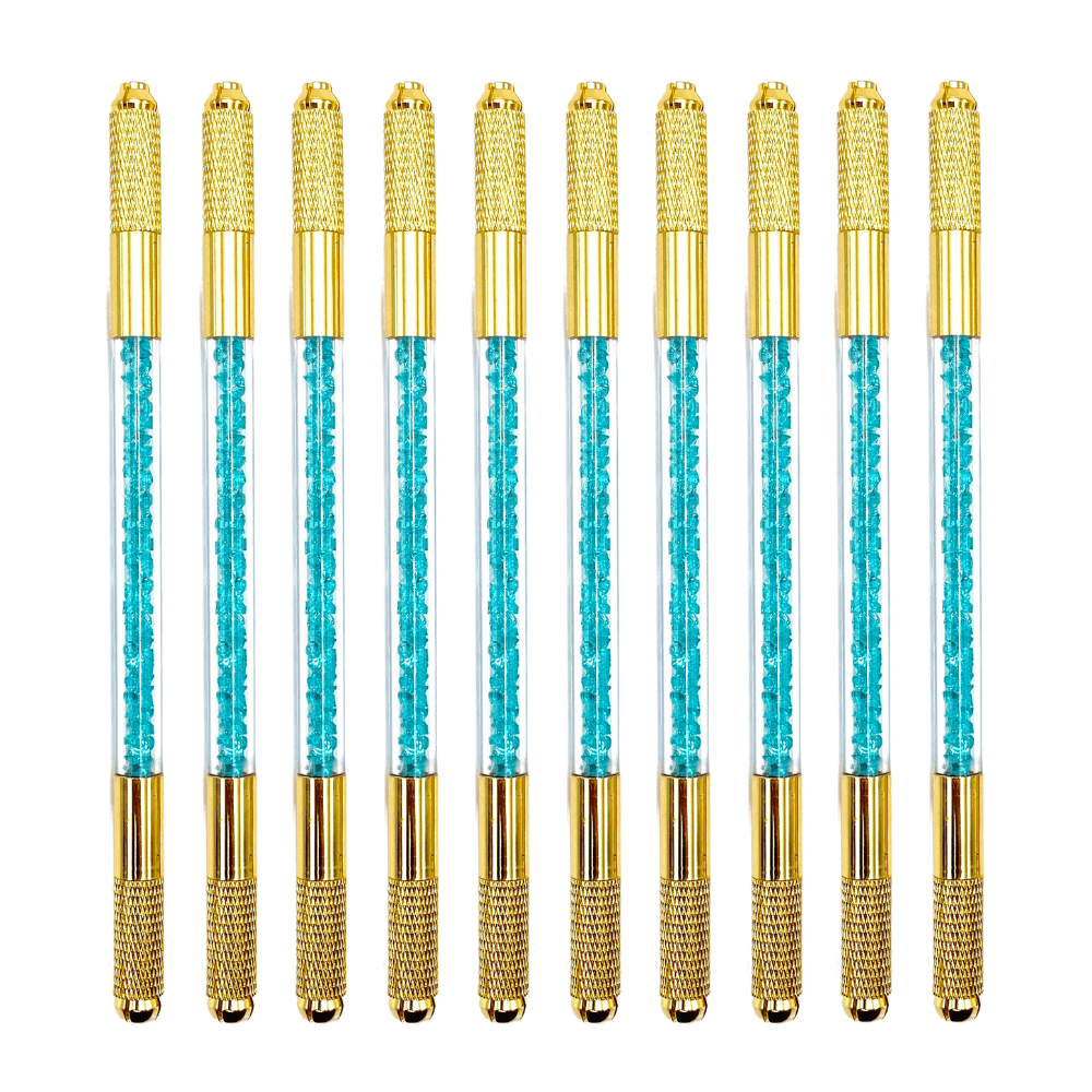 10/$25! Dual Ended Gold/Teal Crystal Microblading Tools