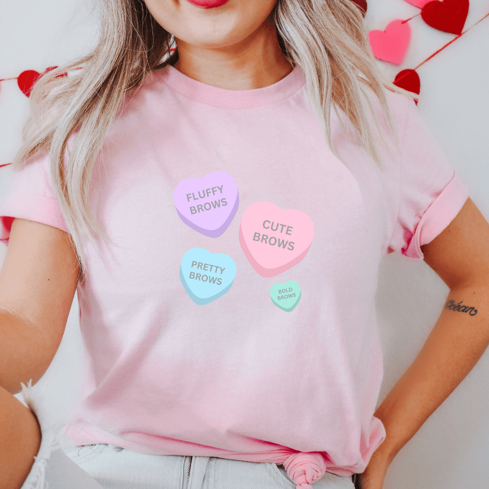 Candy Hearts T-Shirt - Light Pink