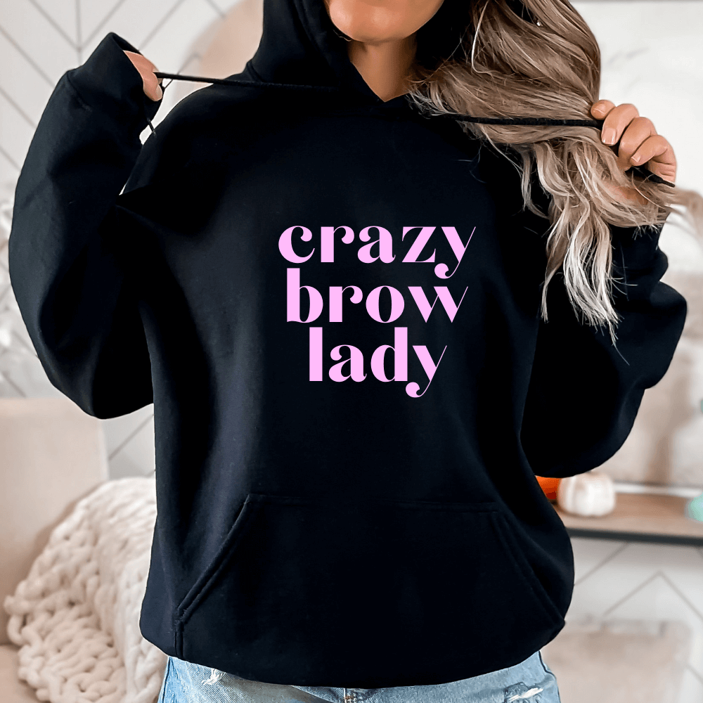 Crazy Brow Lady Hoodie - Black