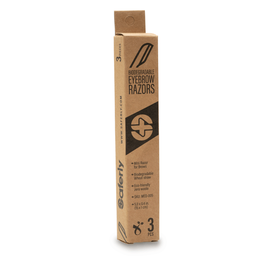 Biodegradable Eyebrow Razors By Saferly - Pack of 3