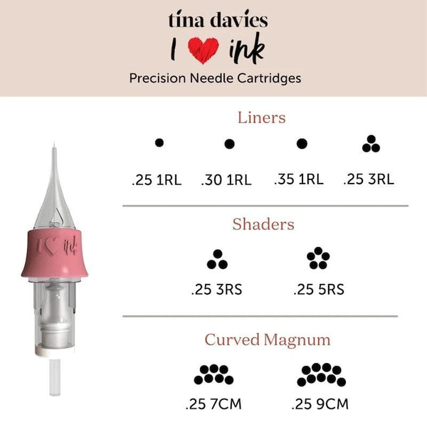 Tina Davies Permanent Makeup Cartridges - 9 Curved Magnum