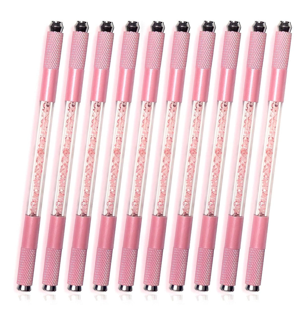 PINK Dual Ended Crystal Microblading Handles - Pack of 10