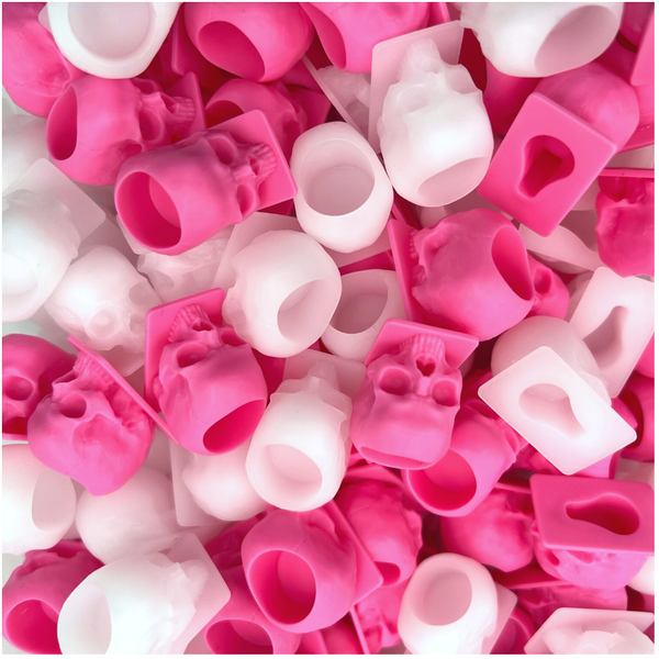 Pink & White Skull Pigment Cups - Pack of 50