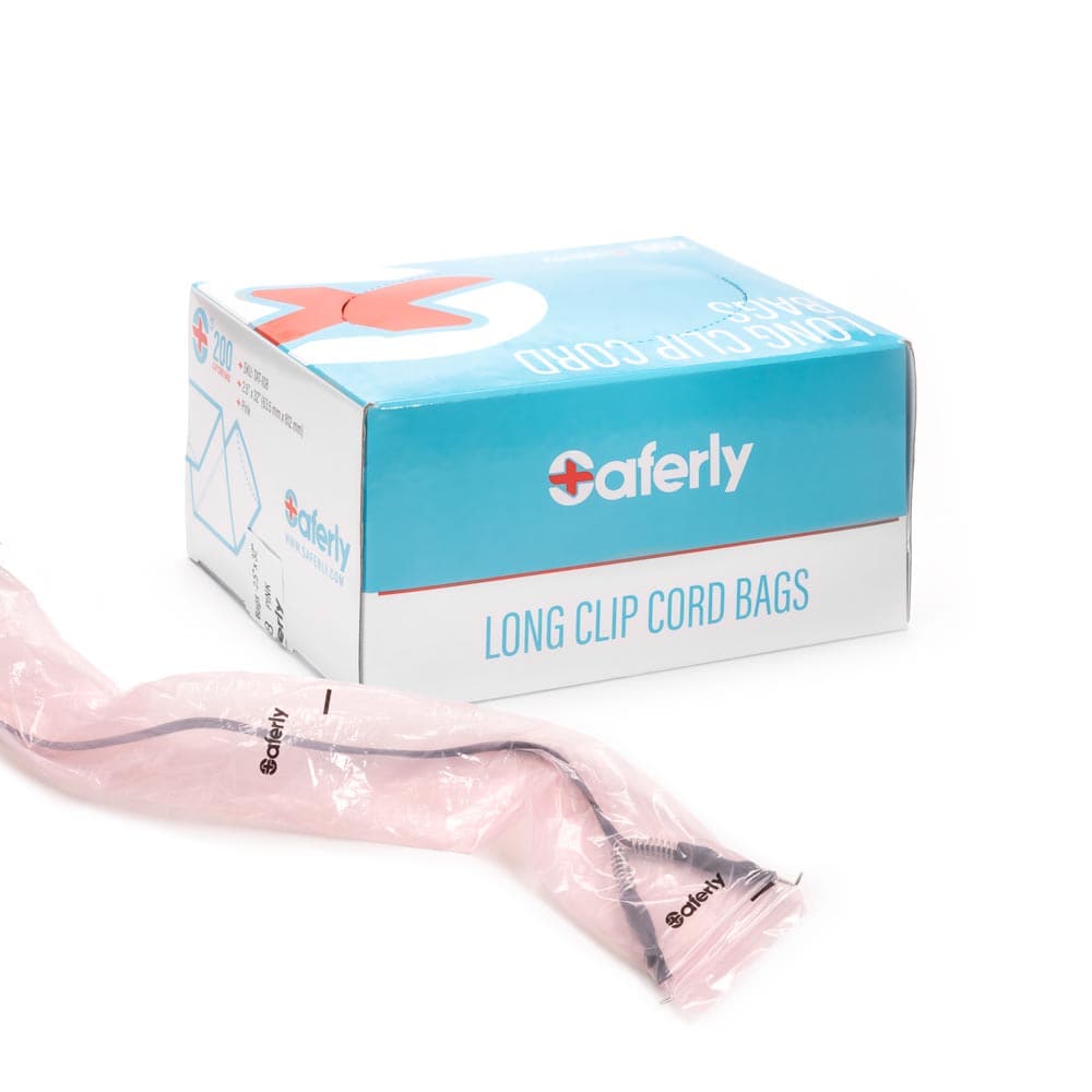 Pink Saferly Cord Sleeve Covers - Box of 200