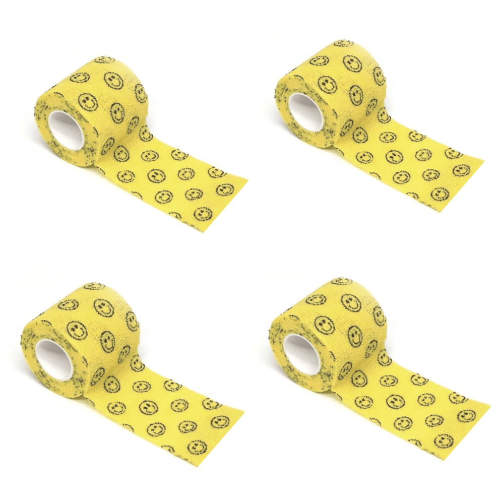 50% OFF Yellow Smiley Face Hand Piece Wrap - 4 Pack