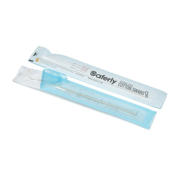Sterilized Cotton Swabs By Saferly - Box of 100